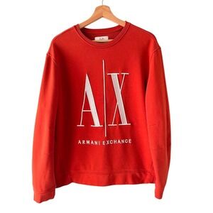 Armani Exchange Icon Period Logo Sweatshirt Red Mens Size L